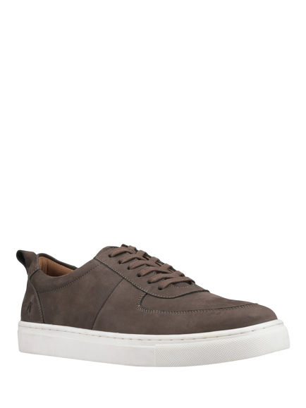 Hush Puppies Ciro Leather Lace Up Trainers - view 2, Grey