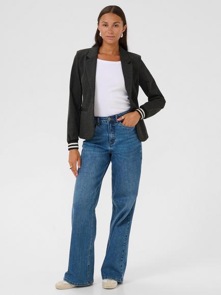 KAFFE Kinnie Single Breasted Blazer, Grey Melange/Black - view 2, Grey Melange/Black