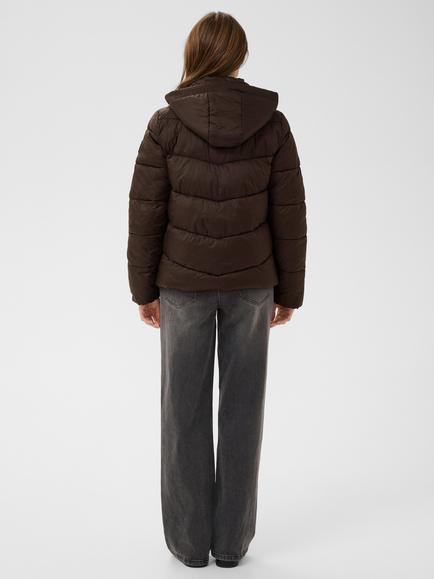 KAFFE Susanne Quilted Chevron Puffer Jacket, Coffee Bean - view 2, Coffee Bean