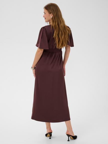 KAFFE Gunhild Wrap V-Neck Maxi Dress, Fudge - view 2, Fudge
