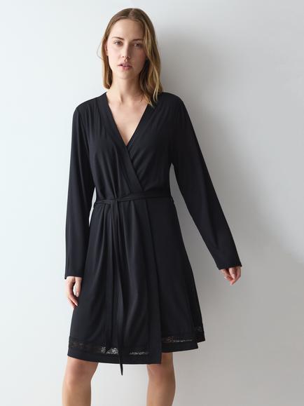 Triumph Comfort Allure Robe, Black, Black