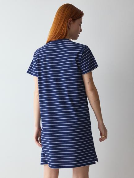 Triumph Short Sleeve Stripe Nightdress - view 2, Dark Blue