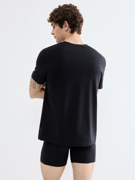 sloggi SLG Base Crew Neck Cotton Blend T-Shirt, Black - view 2, Black