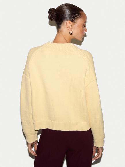 Jigsaw Chunky Cotton Cardigan, Yellow - view 2, Yellow