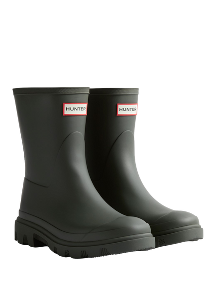 Hunter Unisex Downpour Short Wellington Boots, Black - view 2, Dark Olive