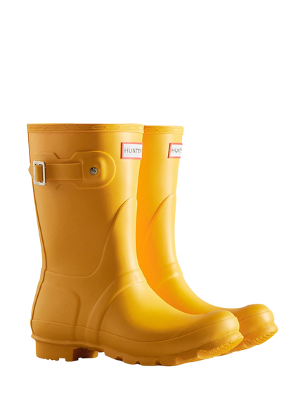 Hunter Original Short Rain Wellington Boots - view 2, Yellow