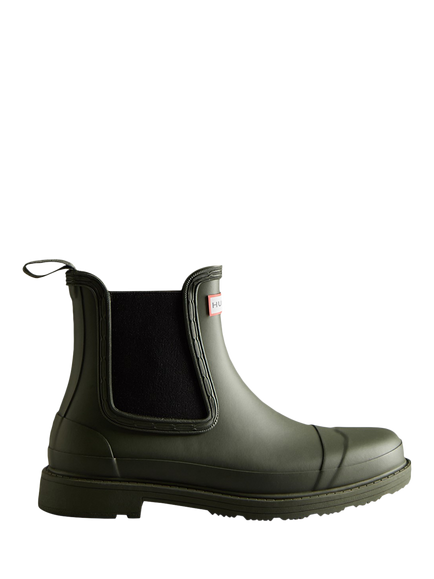 Hunter Waterproof Commando Chelsea Boots, Dark Olive, Dark Olive