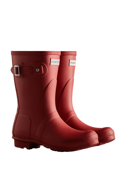 Hunter Original Short Wellington Boots, Red - view 2, Red