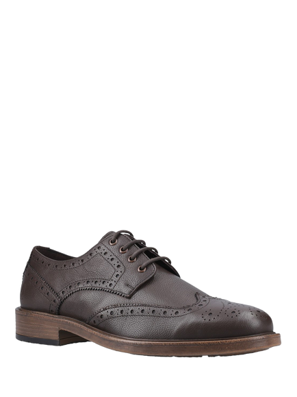 Hush Puppies Isaac Leather Lace Up Brogues, Brown - view 2, Brown