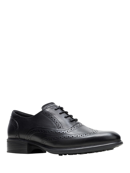 Hush Puppies Lewis Leather Wingtip Lace Up Brogues, Black - view 2, Black