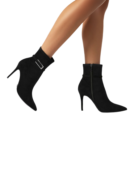 Carvela Blanca Suede Stiletto Heel Ankle Boots, Black - view 2, Black