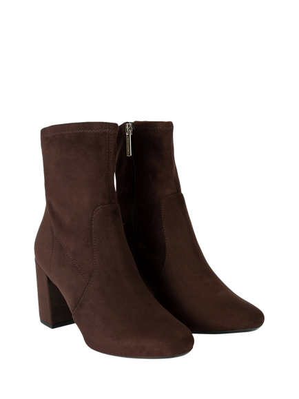 Carvela Asti Microsuede Block Heel Ankle Boots, Brown - view 2, Brown