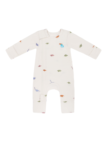 Love to Dream Bamboo Romper, Dinosnore Cream, Dinosnore Cream