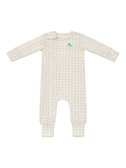 Love to Dream Bamboo Romper, Houndstooth Tan, Houndstooth Tan