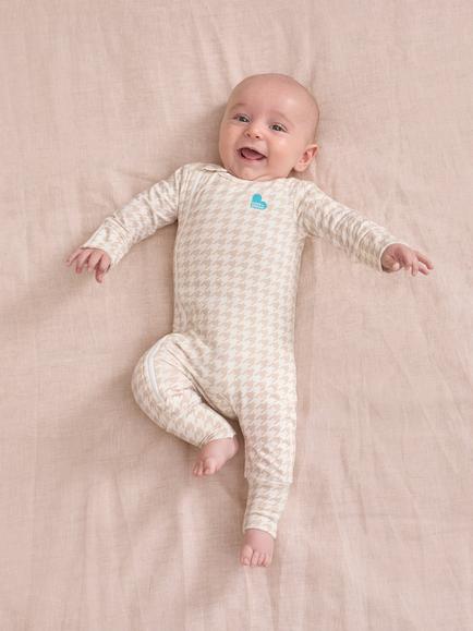 Love to Dream Bamboo Romper, Houndstooth Tan - view 2, Houndstooth Tan