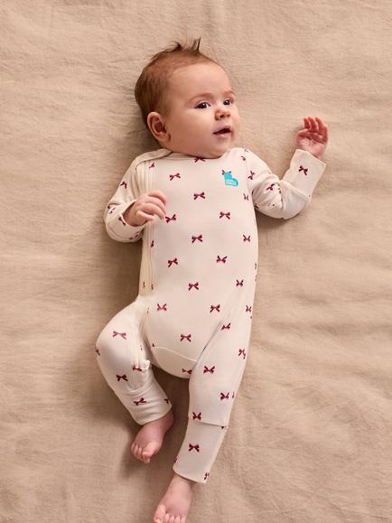 Love to Dream Bamboo Romper, Bows Cream - view 2, Bows Cream