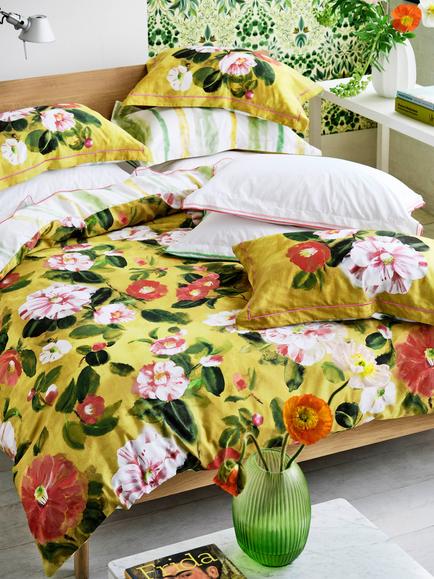 Designers Guild Camellia Flower 250 Thread Count Reversible Duvet Cover Set, Multi, Multi