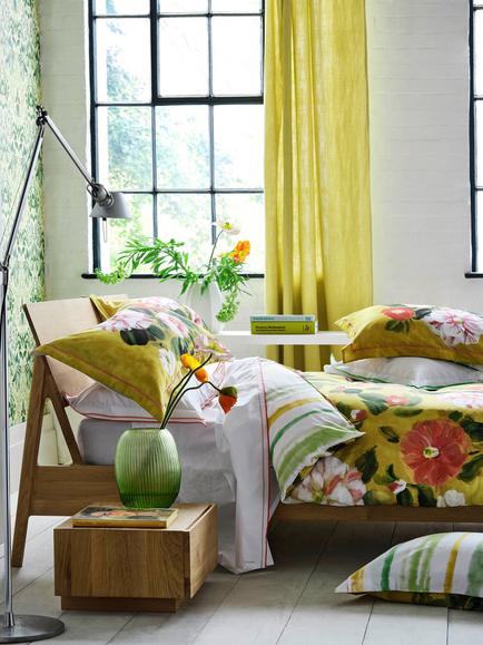 Designers Guild Camellia Flower 250 Thread Count Reversible Duvet Cover Set, Multi - view 2, Multi