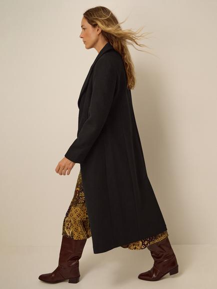 Monsoon Celia Crombie Overcoat, Black - view 2, Black