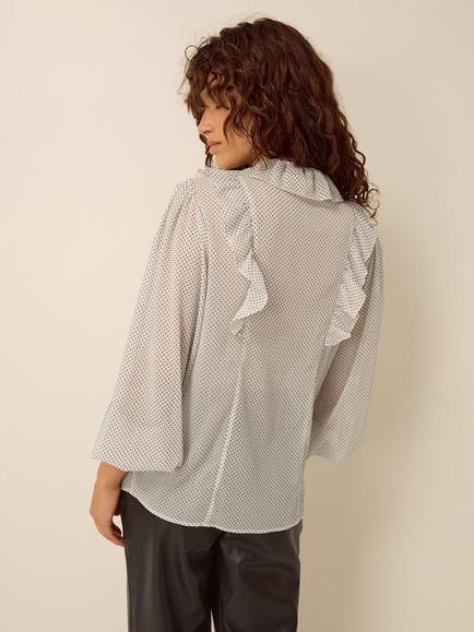 Monsoon Erica Spot Blouse, White - view 2, White