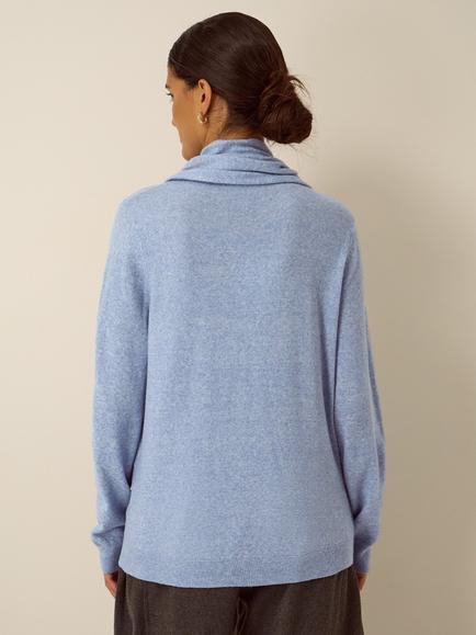 Monsoon Shaw Scarf Jumper, Blue - view 2, Blue