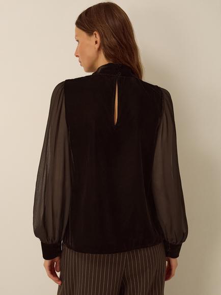 Monsoon Jo Embroidered Top, Chocolate - view 2, Chocolate