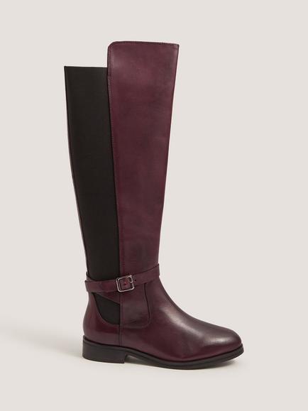 Monsoon Milly Knee High Boots, Burgundy