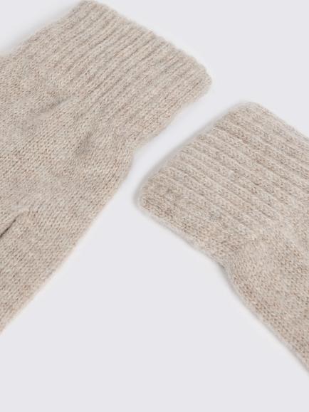 Moss Wool Cashmere Blend Gloves, Taupe - view 2, Taupe