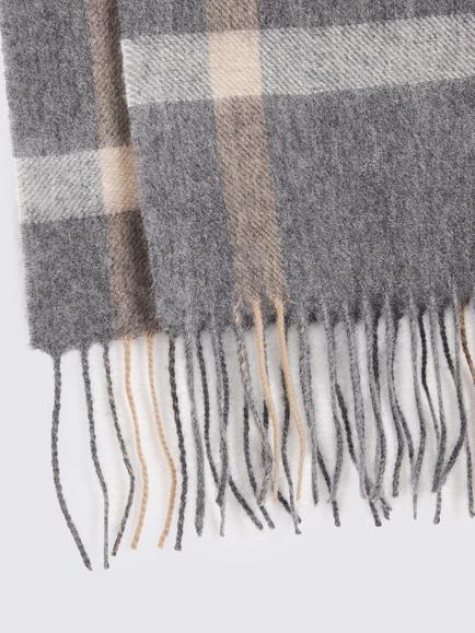 Moss Lambswool Rich Scarf, Light Grey - view 2, Light Grey