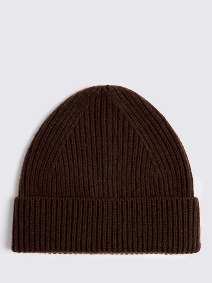 Moss Lambswool Rich Beanie, Brown, Brown