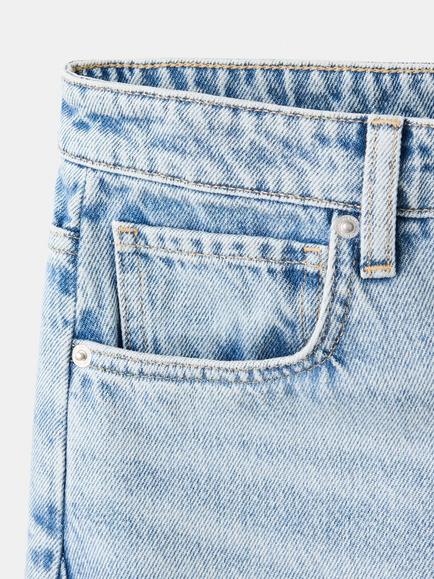 Mango Mid Rise Barrel Leg Jeans, Light Blue - view 2, Light Blue