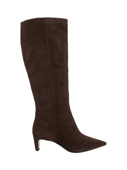Dune London Smoulder Wide Fit Suede Knee High Boots, Brown, Brown