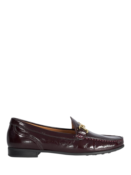 Dune London Glena Leather Snaffle Trim Loafers, Burgundy, Burgundy