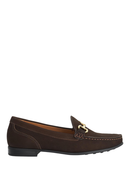 Dune London Glena Nubuck Snaffle Trim Loafers, Brown, Brown