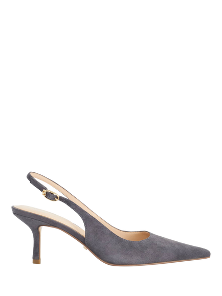 Dune London Celise Suede Slingback Court Shoes, Grey, Grey