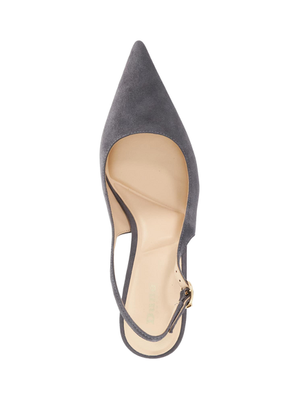 Dune London Celise Suede Slingback Court Shoes, Grey - view 2, Grey