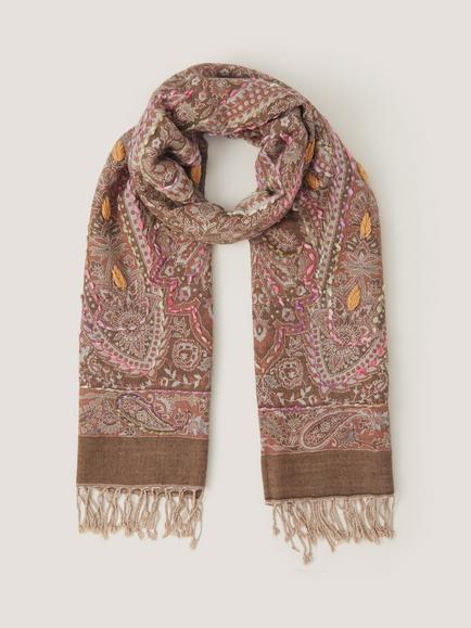 Monsoon Katia Paisley Scarf, Neutral/Multi, Neutral/Multi