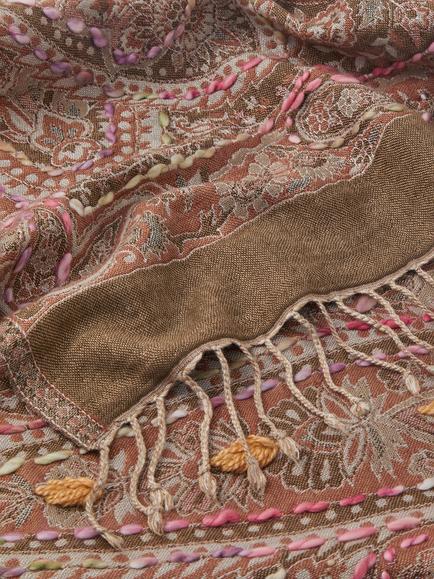 Monsoon Katia Paisley Scarf, Neutral/Multi - view 2, Neutral/Multi