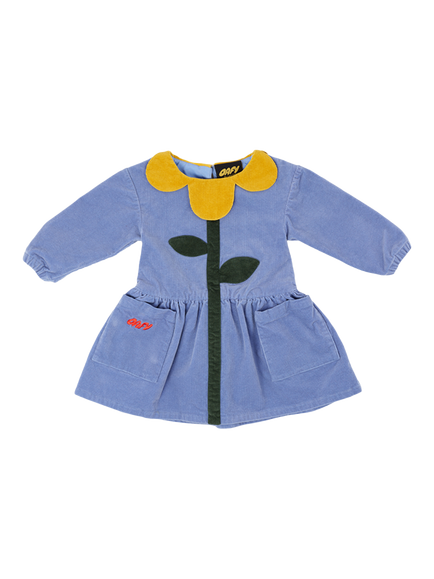 Oafy by Lazy Oaf Baby Flower Cord Dress, Blue, Blue