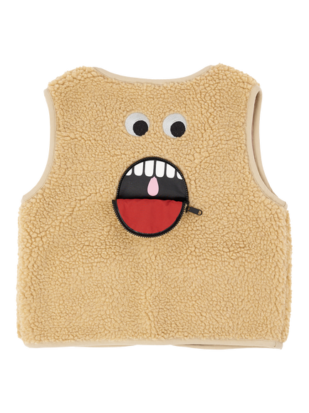 Oafy by Lazy Oaf Baby Shut It Gilet, Natural, Neutrals