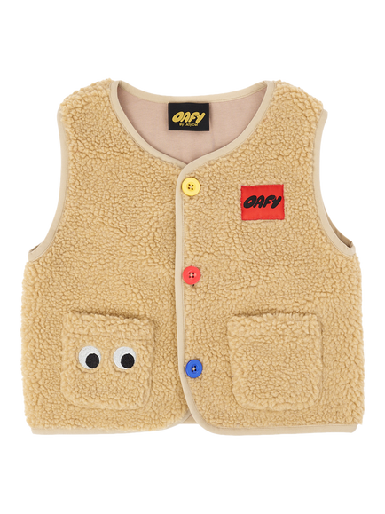 Oafy by Lazy Oaf Baby Shut It Gilet, Natural - view 2, Natural