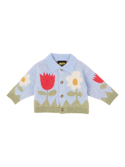 Oafy by Lazy Oaf Baby Flower Cardigan, Blue - view 2, Blue