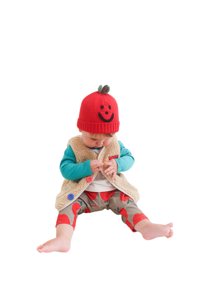 Oafy by Lazy Oaf Baby Apple Knit Beanie Hat, Red, Red