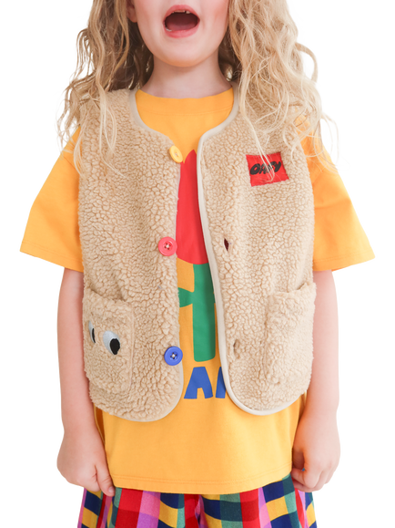Oafy by Lazy Oaf Kids' Shut It Gilet, Natural - view 2, Natural