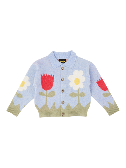 Oafy by Lazy Oaf Kids' Flower Cardigan, Blue - view 2, Blue