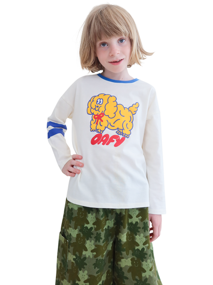 Lazy Oaf Kids' Cockapoo Long Sleeve T-Shirt, Multi, Neutrals