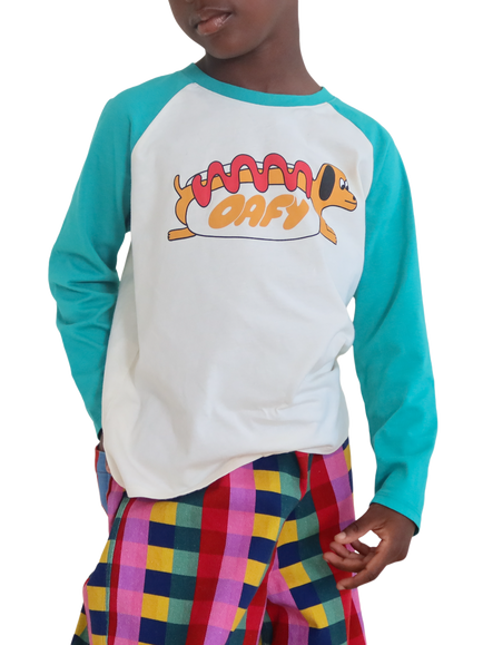 Lazy Oaf Kids' Hot Dog Long Sleeve T-Shirt, Multi, Multi