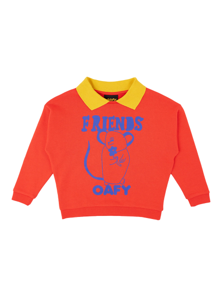 Oafy by Lazy Oaf Kids' Rats Sweatshirt, Red, Red