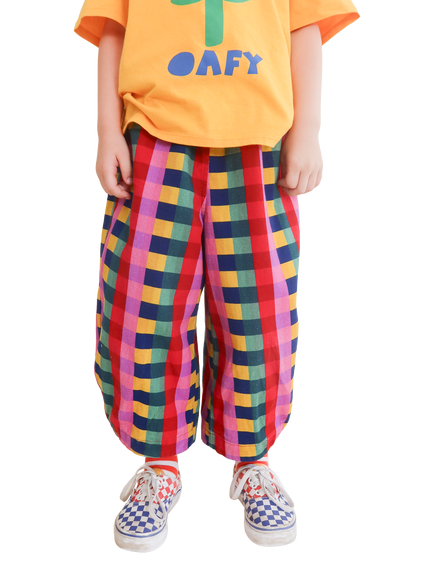 Oafy by Lazy Oaf Kids' Reversible Barrel Leg Trousers, Multi, Multi
