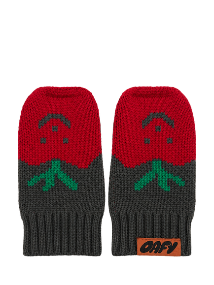 Oafy by Lazy Oaf Kids' Apple Knit Mittens, Red, Red